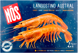 Креветки аргентинские с головой в панцире 20/30 ТМ Nos (Нос)