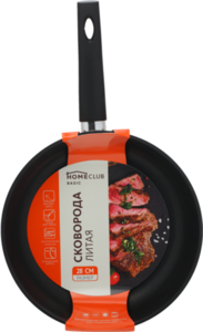 Сковорода Homeclub Basic 28см, Литая, Ручка Soft-touch, Б/индукции Арт. 2813п (украина)
