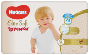 Подгузники-трусики Huggies Elite Soft 6 16-22кг (россия)