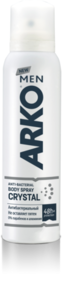 Дезодорант спрей мужской Arko Men антибактериальный Crystal, 150 мл