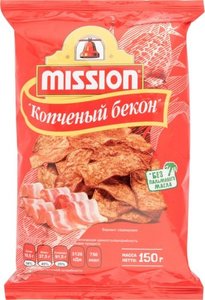 Чипсы кукурузные со вкусом бекона ТМ Mission (Мишн)