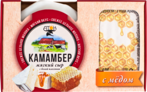 Сыр мягкий Атон Камамбер с белой плесенью и медом 50% БЗМЖ