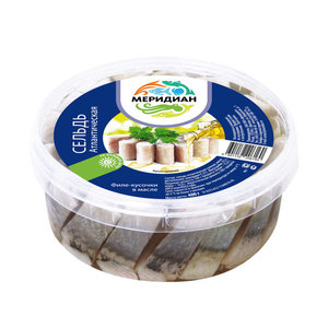 Сельдь кусочки в масле ТМ Меридиан