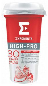 Напиток кисломолочный клубника-арбуз ТМ Exponenta High-pro (Экспонента Хай-про)