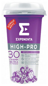 Напиток кисломолочный черника-земляника ТМ Exponenta High-pro (Экспонента Хай-про)