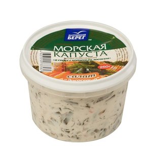 Морская капуста в соусе с копченым лососем Салат Лососевый ТМ Балтийский берег
