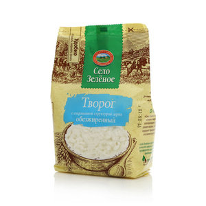 Творог Село Зеленое обезжиренный БЗМЖ