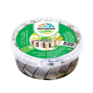 Сельдь кусочки в масле с укропом ТМ Меридиан
