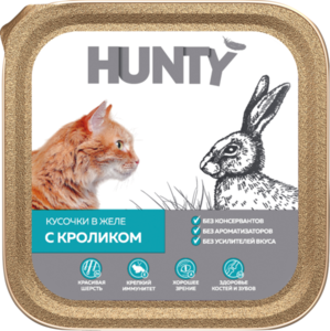 Корм для кошек кусочки в желе с кроликом ламистер TM HUNTY (ХАНТИ)