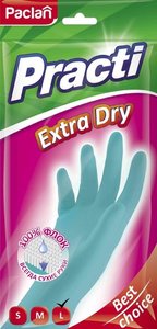 Перчатки резиновые Practi Extra Dry (Практи Экстра Драй), размер L ТМ Paclan (Паклан)