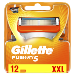 Сменные кассеты для мужской бритвы Fusion 5 (Фьюжн 5), 12 шт ТМ Gillette (Жиллетт)