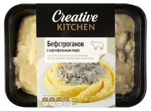 Бефстроганов из говядины с картофельным пюре ТМ Creative Kitchen (Креатив Китчен)