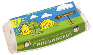 Яйца куриные «Деревенские» пищевые с ярким желтком С1 белое, 10 шт