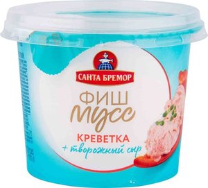 Паста Фиш-мусс с кальмаром и креветкой и творожный сыр ТМ Санта Бремор