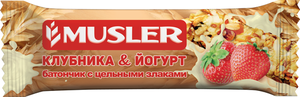 Батончик мюсли - клубника и йогурт ТМ Musler (Мюслер)