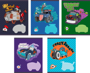 Тетрадь Мульти-авто, А5, 12 л, линия, скрепка