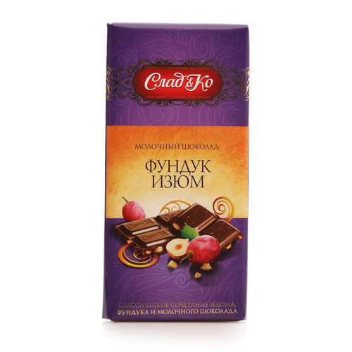 Шоколад fazer молочный с фундуком и изюмом 30% какао