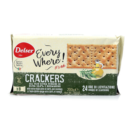 Крекеры Delser Crackers integrali из непросеянной муки, 200 г