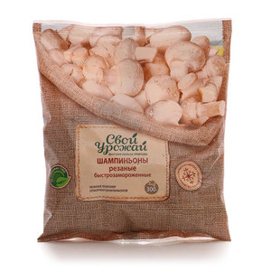 Шампиньоны резаные быстрозамороженные ТМ Свой урожай