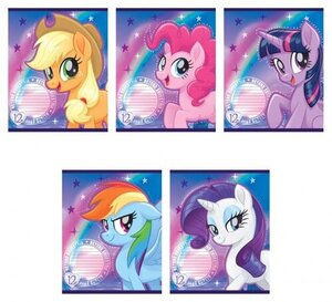 Тетрадь 12 листов, линейка, в ассортименте