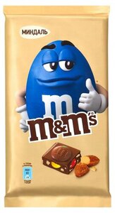 Шоколад молочный с миндалем и разноцветным драже ТМ M&M's (Эм энд Эмс)