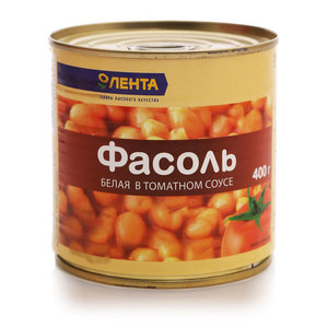 Фасоль белая в томатном соусе ТМ Лента