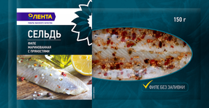 Сельдь филе маринованная с пряностями ТМ Лента
