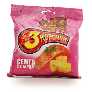 Сухарики ржаные со вкусом семги и сыра ТМ 3 корочки