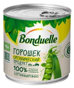 Горошек зеленый органический продукт ТМ Bonduelle (Бондюэль)