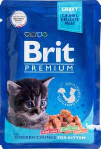 Корм для котят Brit Premium Цыплёнок в соусе