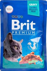 Корм для кошек Brit Premium утка в соусе