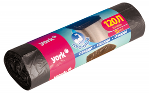 Мешки для мусора прочные York 70*105 см, 120 л, 10 шт