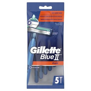 Одноразовые мужские бритвы Gillette Blue2 Plus, с 2 лезвиями, фиксированная головка, 5 шт