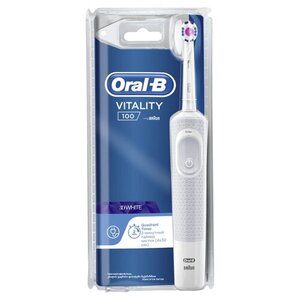 Электрическая зубная щетка Oral-B Vitality D100, Белая