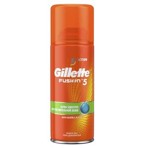 Гель для бритья Gillette Fusion5 Ultra Sensitive, для чувствительной кожи, охлаждающий, мужской, 75 мл