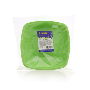 Тарелки одноразовые 180*180мм глубокие, цветные ТМ Лента, 6 шт