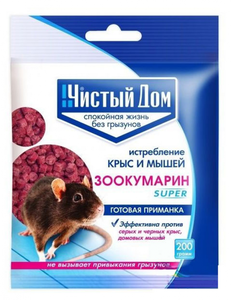 Приманка от грызунов "Чистый Дом" Зоокумарин гранулы, 200 г