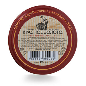 Икра лососевая «Красное золото» зернистая, 100 г