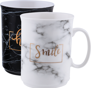 Кружка Homeclub Marble Gold, фарфор, 400 мл