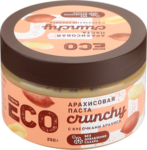 Паста арахисовая с кусочками арахиса ТМ Лента Eco (Эко)