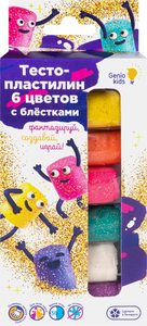 Наборы для лепки Genio Kids-Art Тесто-пластилин 6 цветов с блёстками