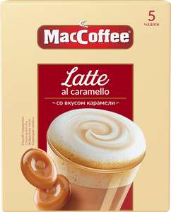 Напиток кофейный растворимый Maccoffee Латте со вкусом Карамели 3 в 1