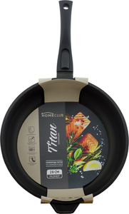 Сковорода Homeclub Titan 28 см, литая, глубокая, съемная ручка, антипригарная, алюминиевая