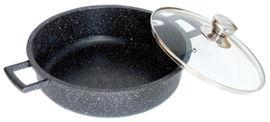 Жаровня Homeclub Marble 28 см, литой алюминий, стеклянная крышка 4,3 л