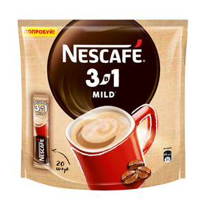 Кофе растворимый порционный 3в1 Nescafe Mild (Нескафе Маилд) 14,5 г*20 шт ТМ Nescafe (Нескафе)