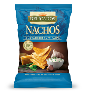 Чипсы кукурузные Delicados сметанный соус ранч, 150 г