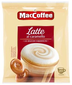 Кофейный напиток 3 в 1 MacCoffee Latte со вкусом Карамели, 20×22 г
