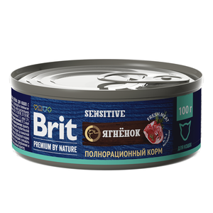 Корм влажный Brit Premium By Nature для кошек с чувствительным пищеварением Ягненок