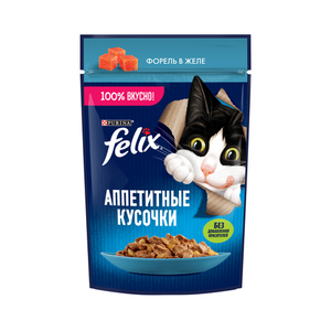 Корм влажный Felix Аппетитные кусочки Форель
