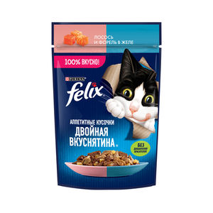 Корм влажный Felix Двойная вкуснятина Лосось-форель